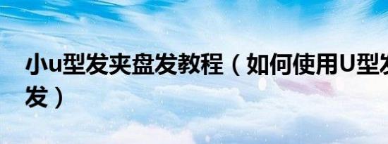 小u型发夹盘发教程（如何使用U型发夹来盘发）