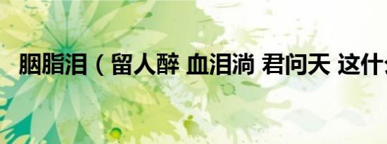 胭脂泪（留人醉 血泪淌 君问天 这什么诗）