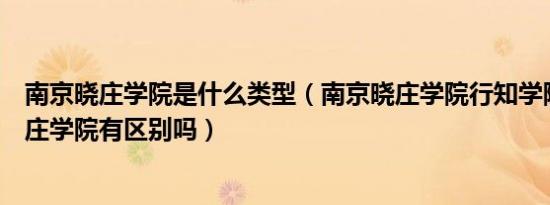 南京晓庄学院是什么类型（南京晓庄学院行知学院和南京晓庄学院有区别吗）
