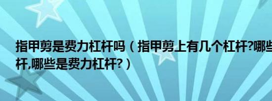 指甲剪是费力杠杆吗（指甲剪上有几个杠杆?哪些是省力杠杆,哪些是费力杠杆?）