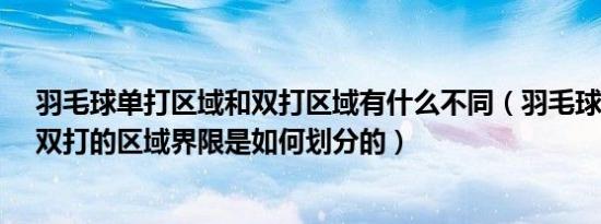 羽毛球单打区域和双打区域有什么不同（羽毛球比赛单打、双打的区域界限是如何划分的）
