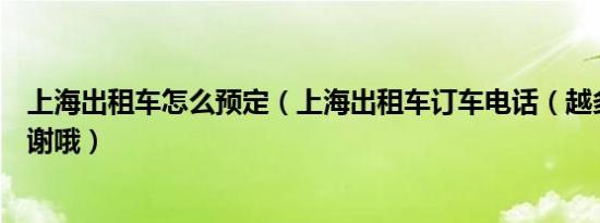 上海出租车怎么预定（上海出租车订车电话（越多越好）谢谢哦）