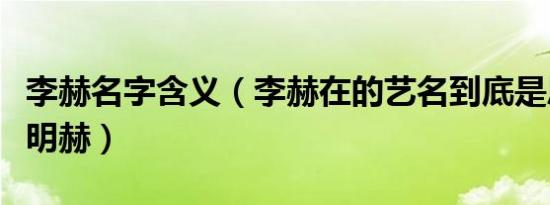 李赫名字含义（李赫在的艺名到底是恩赫还是明赫）