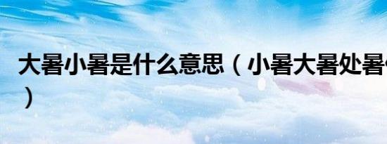 大暑小暑是什么意思（小暑大暑处暑什么意思）
