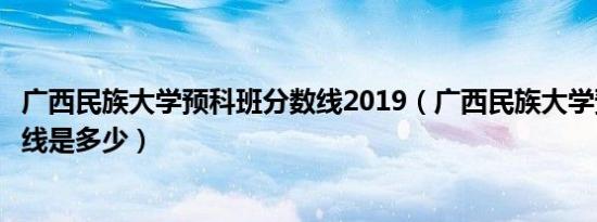广西民族大学预科班分数线2019（广西民族大学预科班分数线是多少）