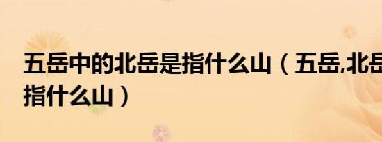 五岳中的北岳是指什么山（五岳,北岳,中岳各指什么山）