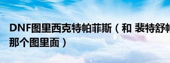 DNF图里西克特帕菲斯（和 裴特舒帕菲斯 在那个图里面）