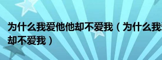 为什么我爱他他却不爱我（为什么我爱的人他却不爱我）