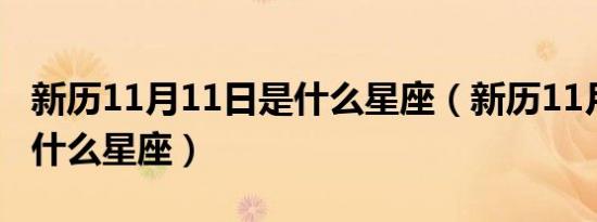 新历11月11日是什么星座（新历11月11日是什么星座）