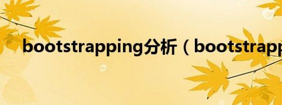 bootstrapping分析（bootstrapper）