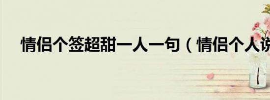 情侣个签超甜一人一句（情侣个人说明）