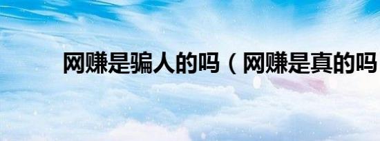 网赚是骗人的吗（网赚是真的吗）