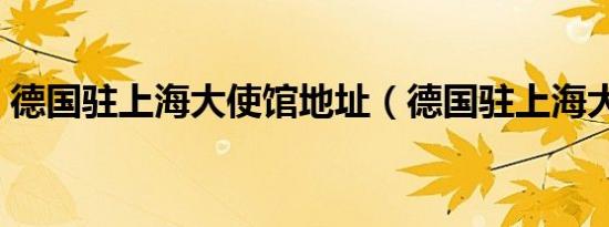 德国驻上海大使馆地址（德国驻上海大使馆）