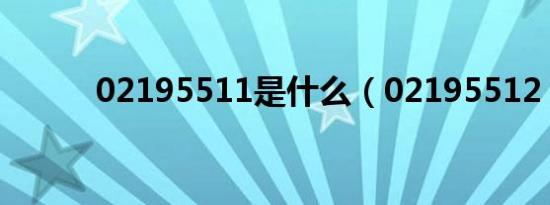 02195511是什么（02195512）