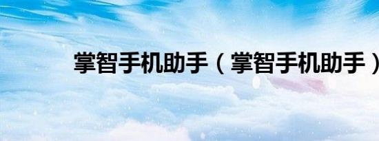 掌智手机助手（掌智手机助手）