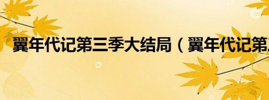 翼年代记第三季大结局（翼年代记第三季）
