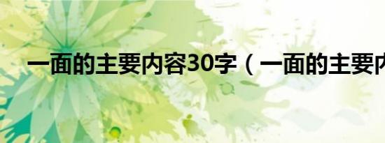 一面的主要内容30字（一面的主要内容）
