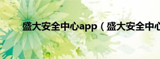 盛大安全中心app（盛大安全中心）