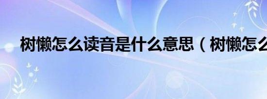 树懒怎么读音是什么意思（树懒怎么读）