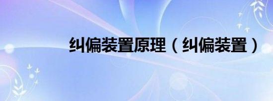 纠偏装置原理（纠偏装置）