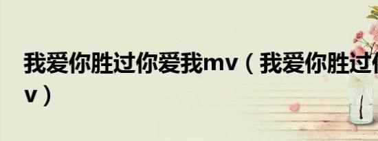 我爱你胜过你爱我mv（我爱你胜过你爱我mv）