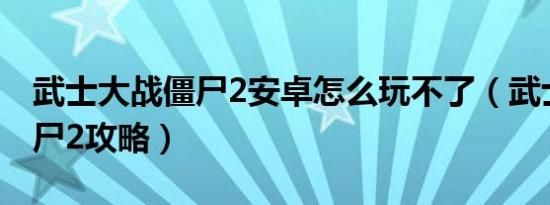 武士大战僵尸2安卓怎么玩不了（武士大战僵尸2攻略）