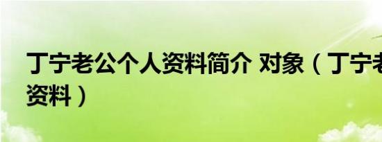 丁宁老公个人资料简介 对象（丁宁老公个人资料）