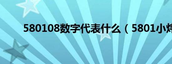 580108数字代表什么（5801小炜）