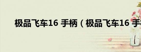 极品飞车16 手柄（极品飞车16 手柄）