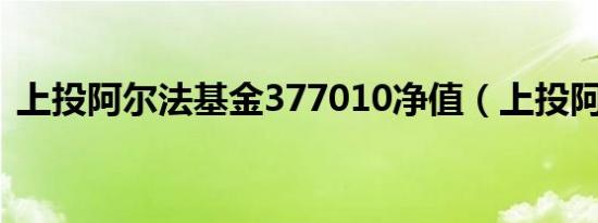 上投阿尔法基金377010净值（上投阿尔法）