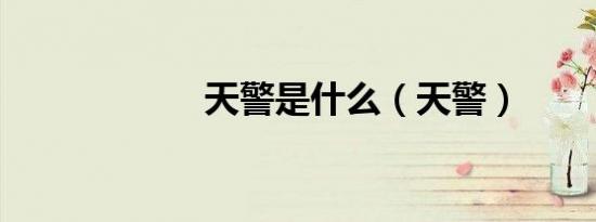 天警是什么（天警）