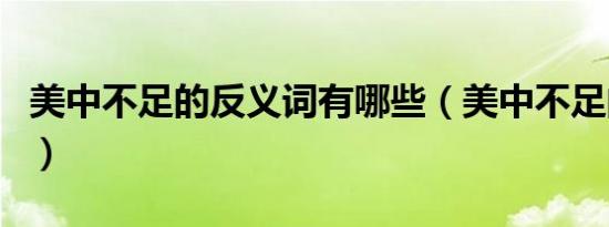 美中不足的反义词有哪些（美中不足的反义词）