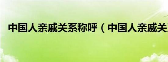 中国人亲戚关系称呼（中国人亲戚关系图）