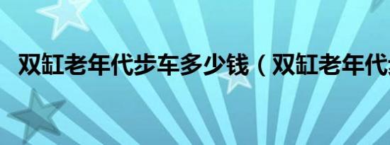 双缸老年代步车多少钱（双缸老年代步车）