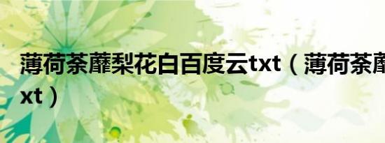 薄荷荼蘼梨花白百度云txt（薄荷荼蘼梨花白txt）