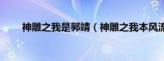 神雕之我是郭靖（神雕之我本风流）