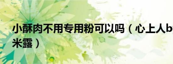 小酥肉不用专用粉可以吗（心上人by紫芋西米露）