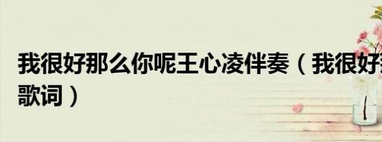 我很好那么你呢王心凌伴奏（我很好那么你呢歌词）