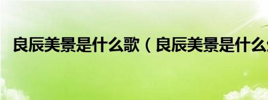 良辰美景是什么歌（良辰美景是什么生肖）
