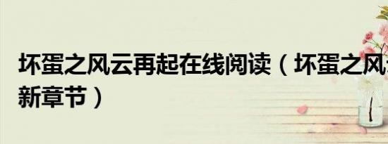 坏蛋之风云再起在线阅读（坏蛋之风云再起最新章节）