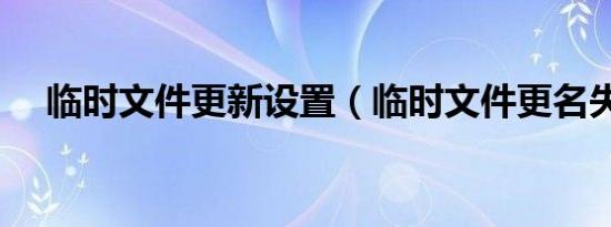 临时文件更新设置（临时文件更名失败）
