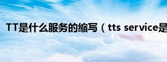 TT是什么服务的缩写（tts service是什么）