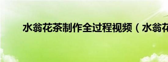 水翁花茶制作全过程视频（水翁花）