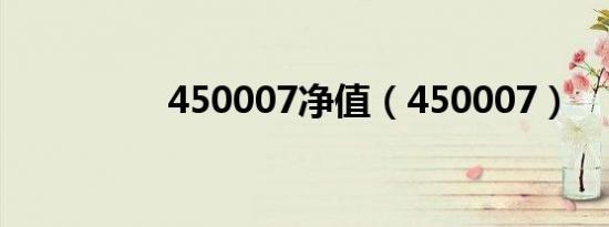 450007净值（450007）