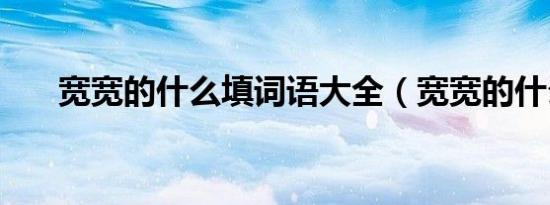 宽宽的什么填词语大全（宽宽的什么）
