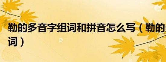 勒的多音字组词和拼音怎么写（勒的多音字组词）