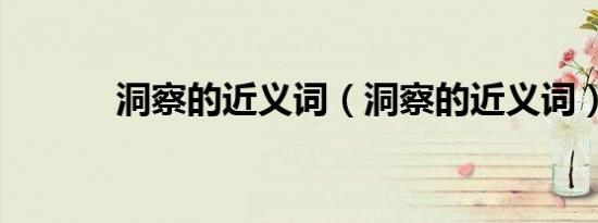 洞察的近义词（洞察的近义词）