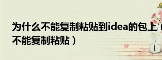 为什么不能复制粘贴到idea的包上（为什么不能复制粘贴）