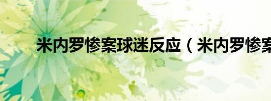 米内罗惨案球迷反应（米内罗惨案）