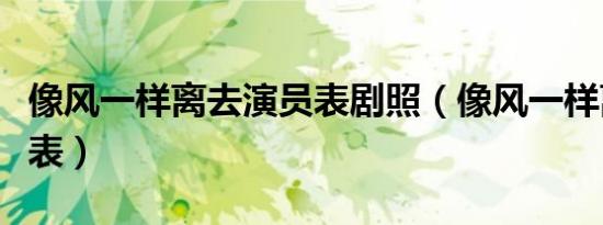 像风一样离去演员表剧照（像风一样离去演员表）